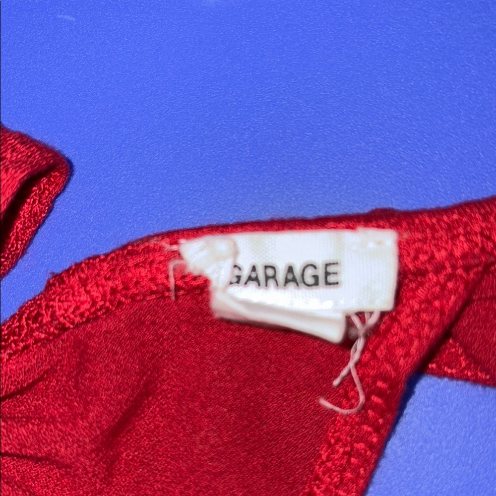 Garage Red Crop Wrap Blouse - Picture 5 of 6